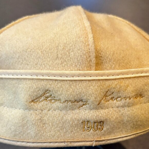 ~~Stormy Kromer Hat Cap Size 7 1/ 8 Off White Kromer Winter Made in USA - Picture 4 of 7